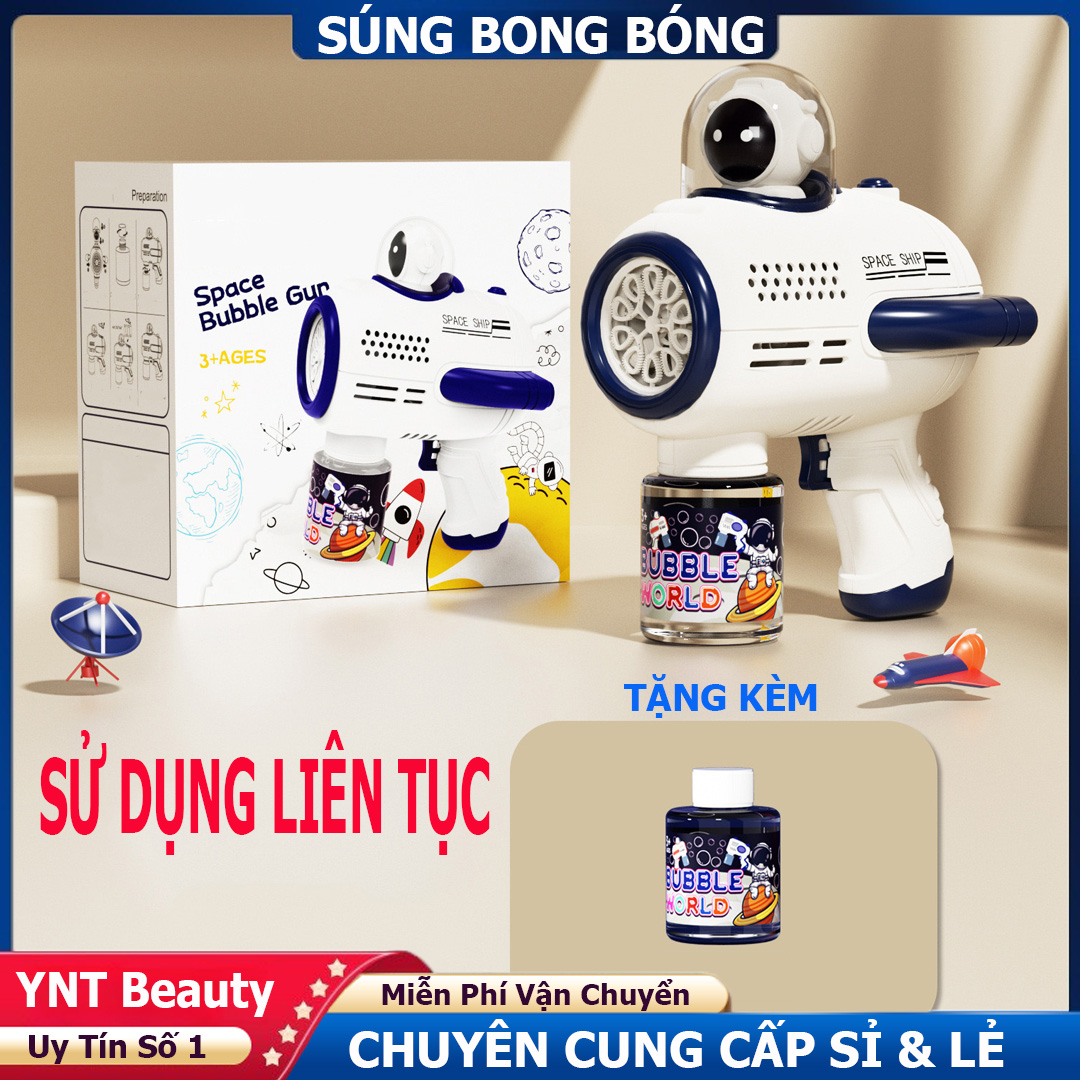 Súng Bong Bóng Trẻ Em Nhiều Nòng Có Đèn LED Phun Bong Bóng Liên Tục Đồ Chơi Hot Trend