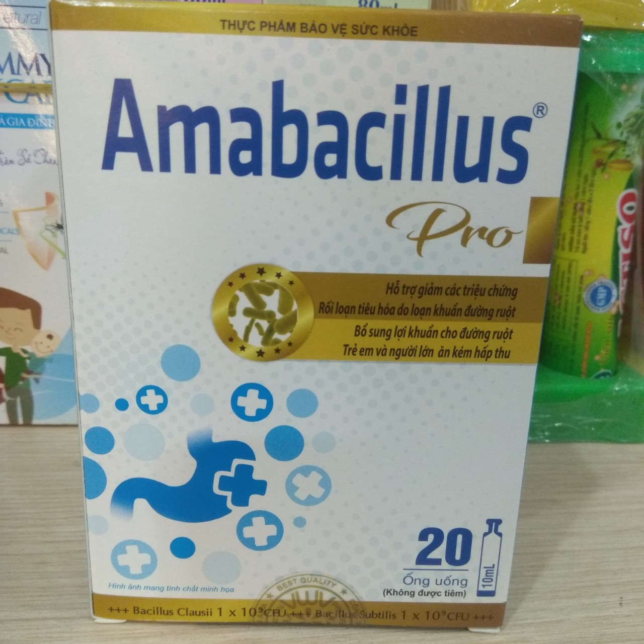 Men tiêu hóa AMABACILLUS PRO - Giúp bổ sung lợi khuẩn cho đường ruột , chống rối loạn tiêu hóa , đầy hơi khó tiêu , tăng cường hấp thu - hộp 20 ống