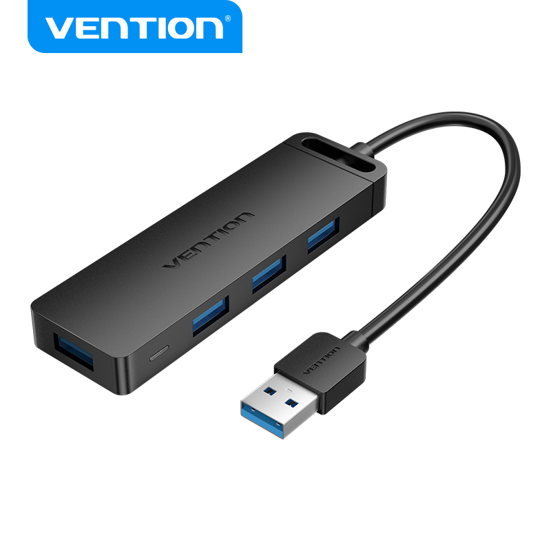  Vention USB Hub 3.0 4 Cổng - Bộ Chia Cổng USB Tốc Độ Cao 5Gbps - Hỗ Trợ Ổ Cứng 8TB Tương Thích Windows Mac - Thiết Kế Nhỏ Gọn Cắm Là Chạy - Hàng Chính Hãng 