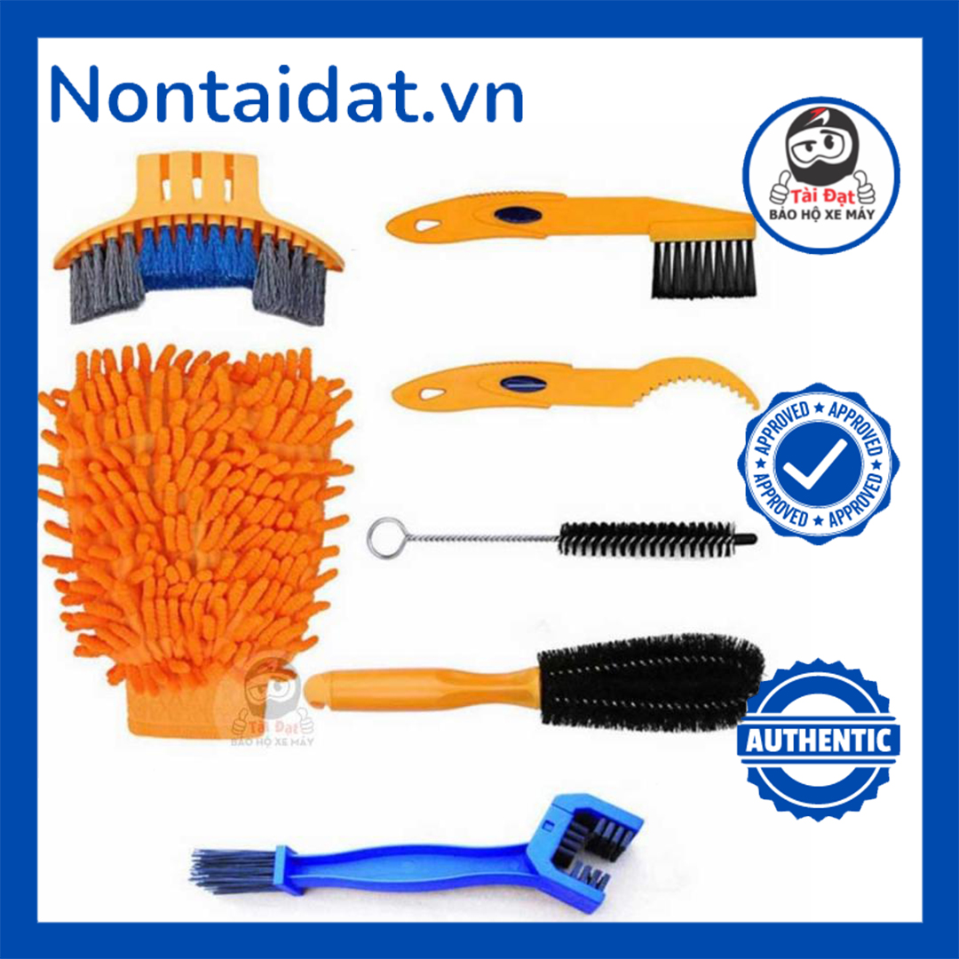 Bộ dụng cụ rửa xe - Dụng cụ vệ sinh xe máy 7 món