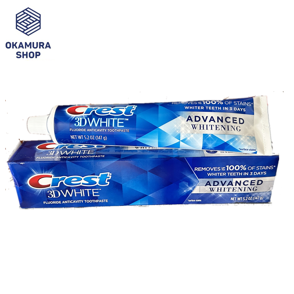 Kem đánh răng Crest 3D White Advanced Whitening tuýp 147g từ Mỹ