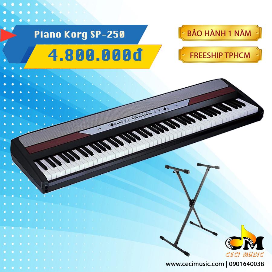Đàn Piano Điện Korg SP250 Like new 90%. Hàng nội địa Nhật. Bảo hành 1 năm.Tặng chân đàn trị giá 150.000đ