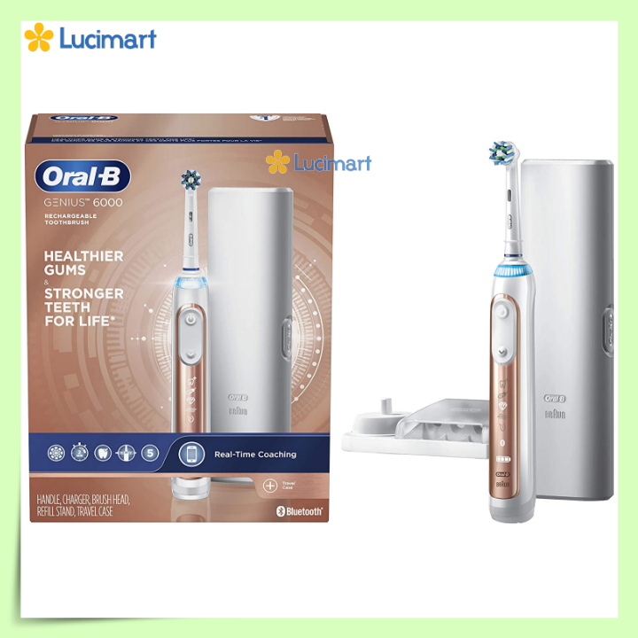 [HCM]Bàn chải điện Oral-B Genius 6000 Rechargeable Toothbrush (mẫu mới 2020) [Hàng Đức]