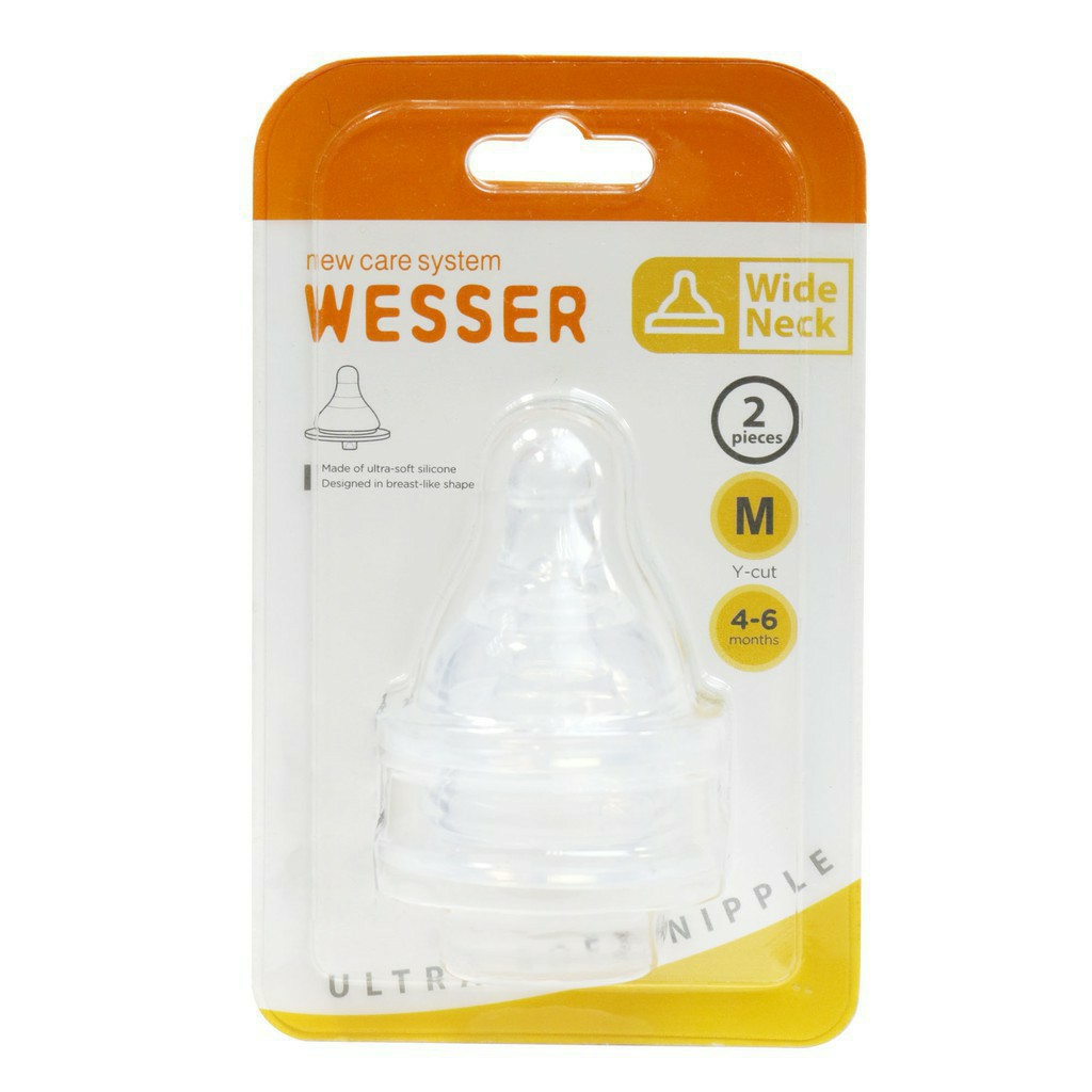 Núm vú cổ rộng Wesser size M cho bé từ 4 - 6 tháng tuổi