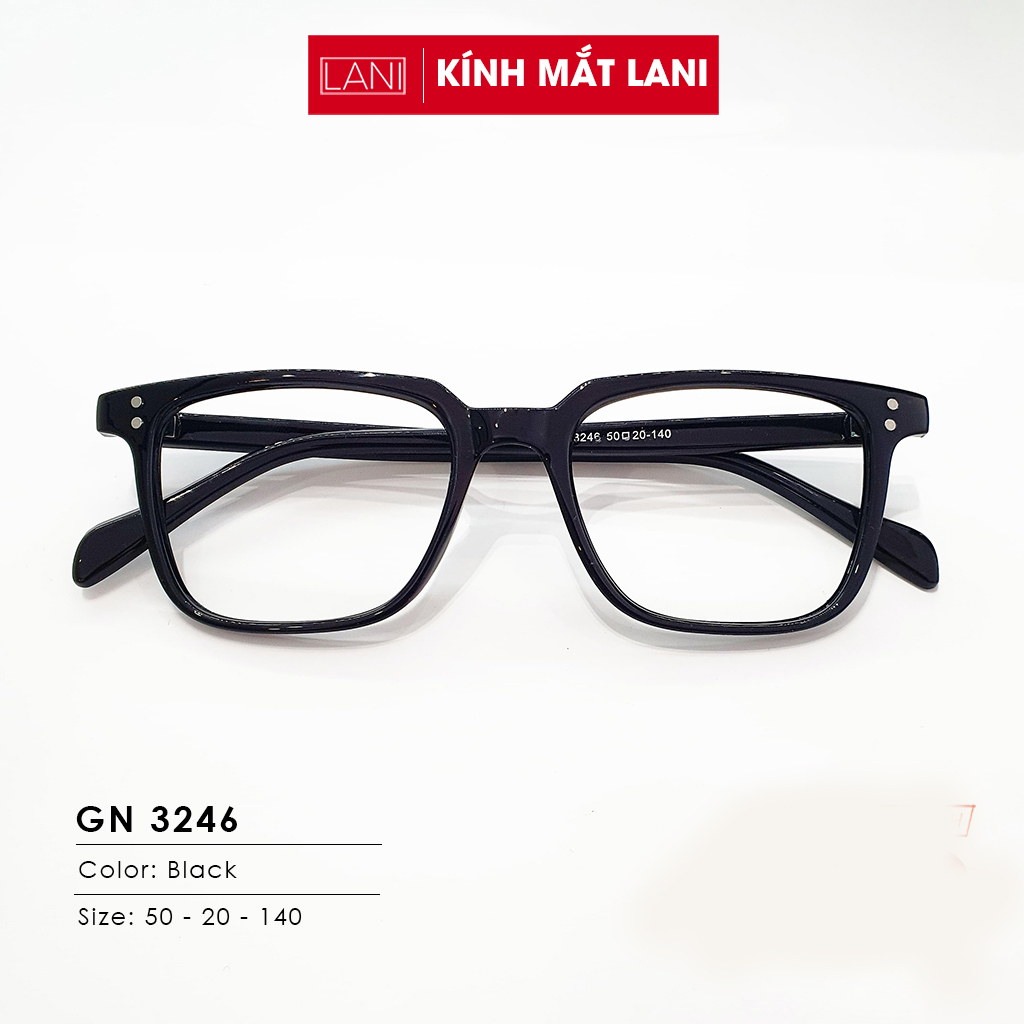 Gọng kính cận nam nữ dáng vuông, nhựa cứng cá tính Lani 3246 - Nhận lắp mắt cận theo yêu cầu