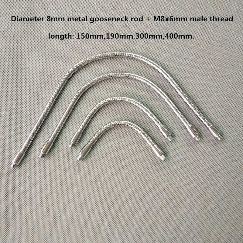 1 cái M8 nam vít 6mm nam chủ đề mềm ánh sáng kim loại linh hoạt ống dẫn kim loại cổ ngỗng Ống Serpentine ánh sáng phù hợp tự làm