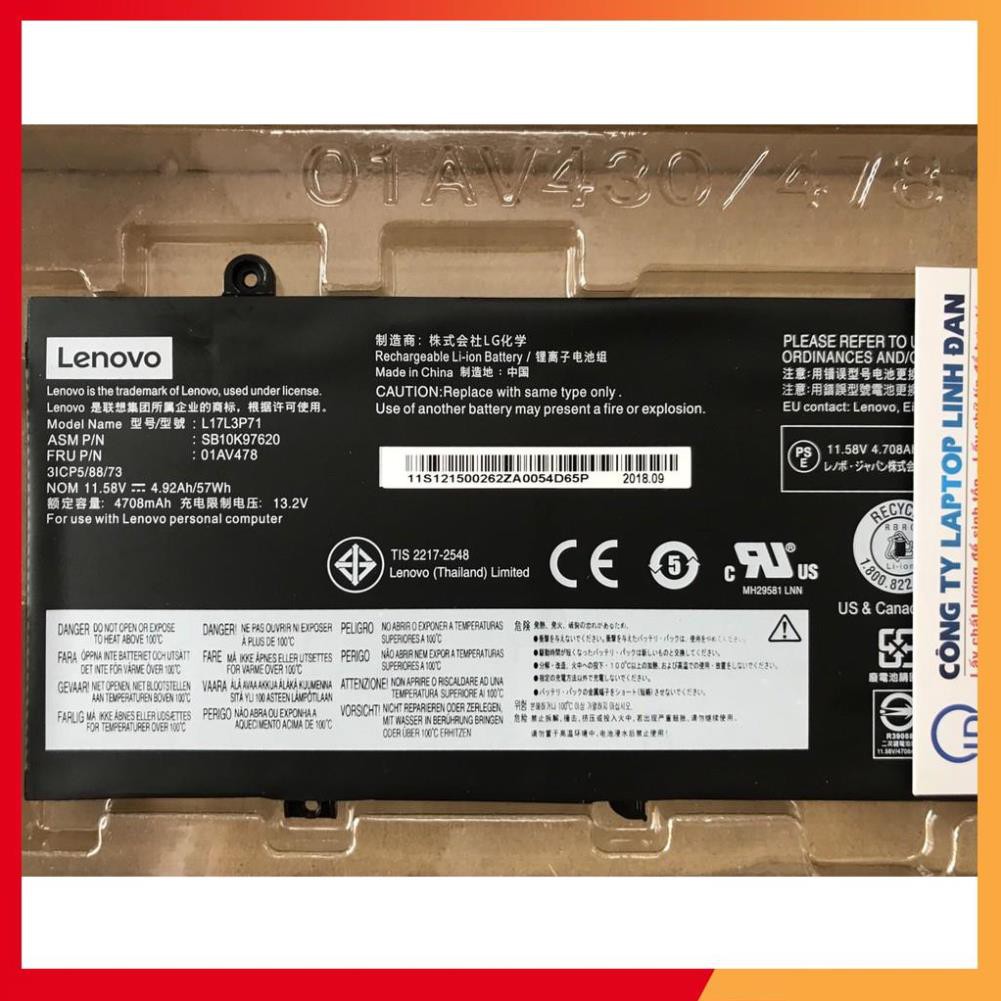 Pin Zin(Battery) Lenovo T480s 01AV478 01AV479 L17L3P71 L17M3P71 L17M3P71 Original
