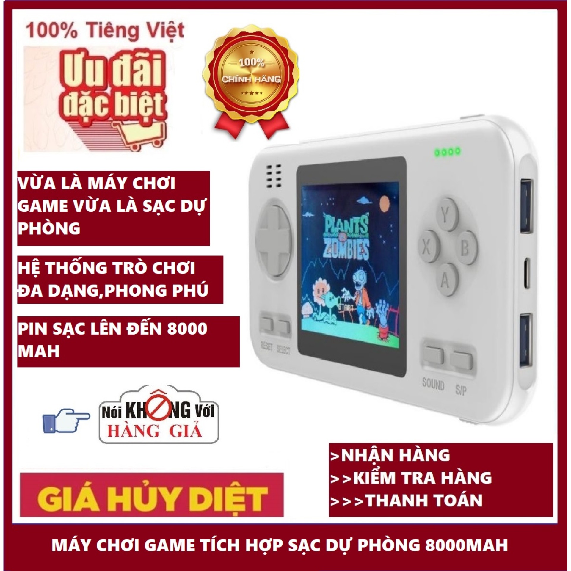 Máy Chơi Game 416 trò Kiêm Sạc Dự Phòng 8000 MAH