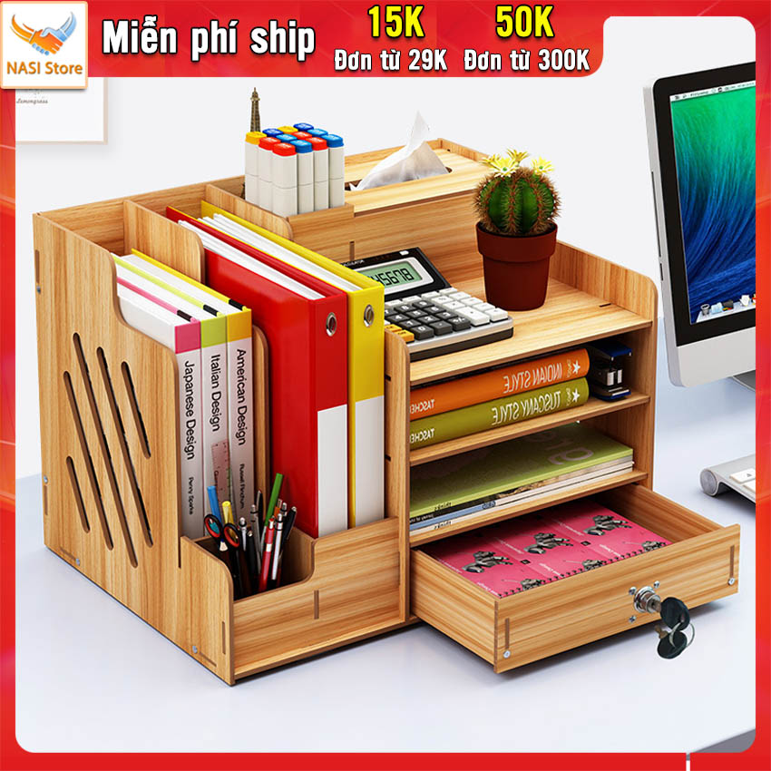 Kệ đựng hồ sơ văn phòng KH08 NASI Store hàng nhập khẩu cao cấp bền chắc mẫu đẹp kệ đựng tài liệu để bàn với giá khay đựng hồ sơ tài liệu văn phòng phẩm giúp bàn làm việc gọn gàng ngăn nắp