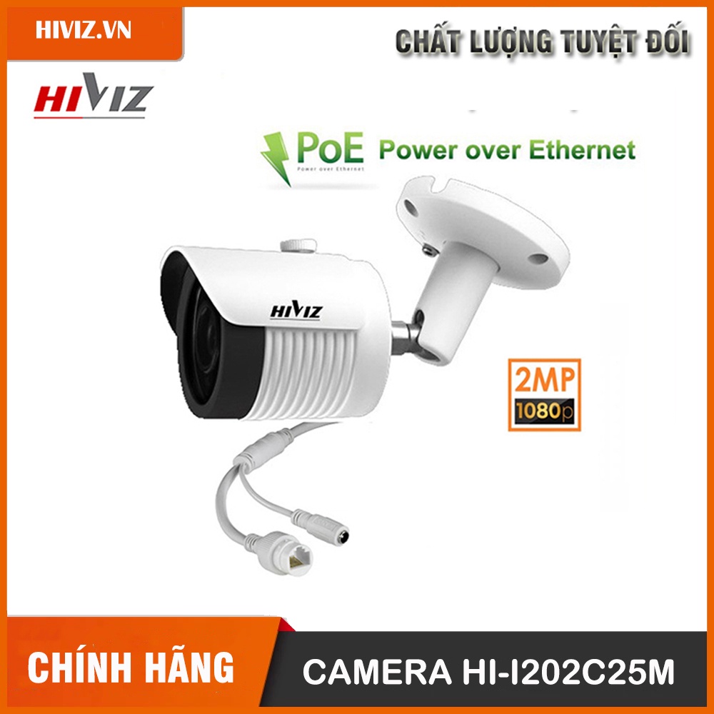 Camera hiviz ip poe full hd 1080p, 2.0mp cao cấp, onvif tương thích mọi đầu ghi hãng
