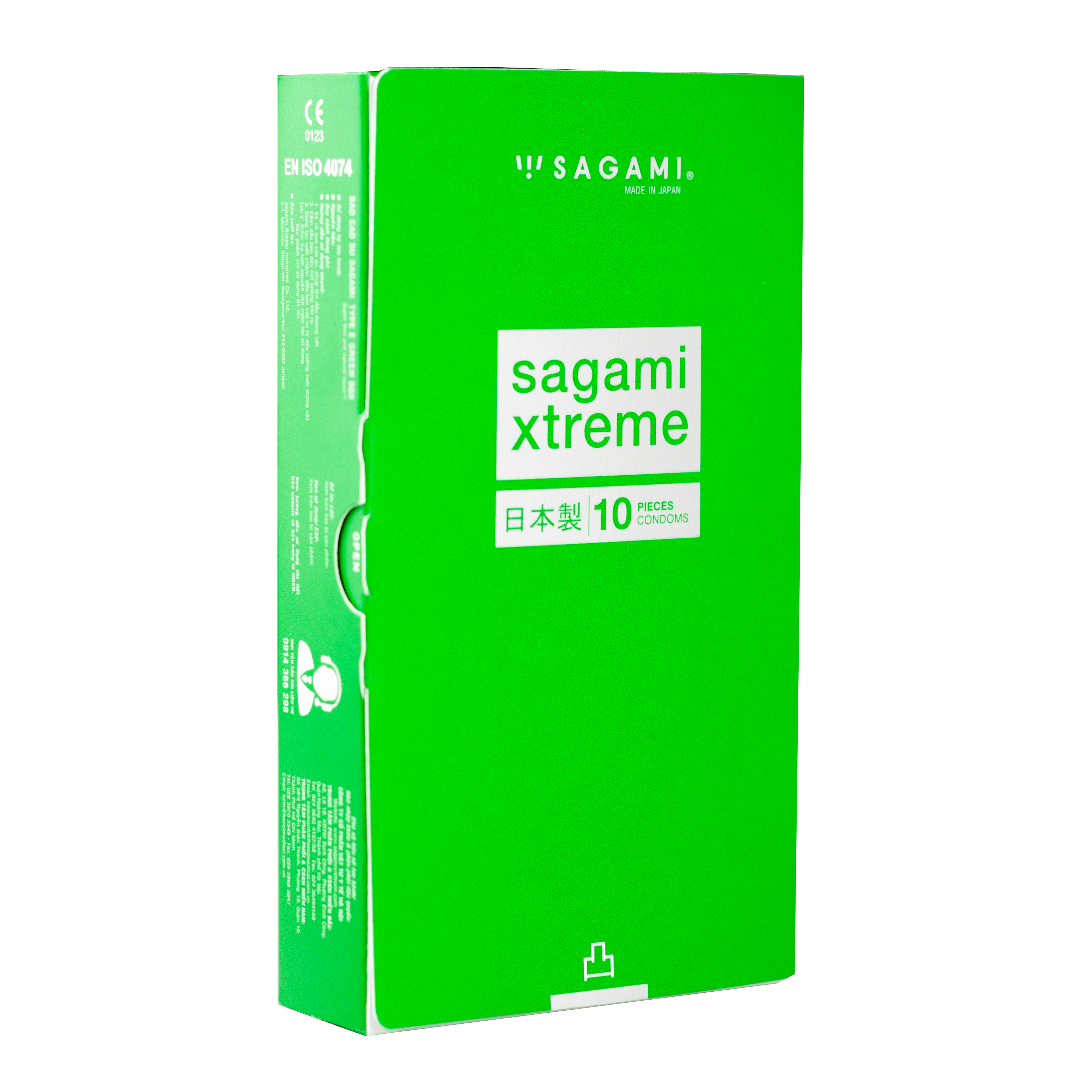 Bao cao su Sagami Xtreme Green (Hộp 10) - baocao su nam có gân gai Sagami Nhật Bản