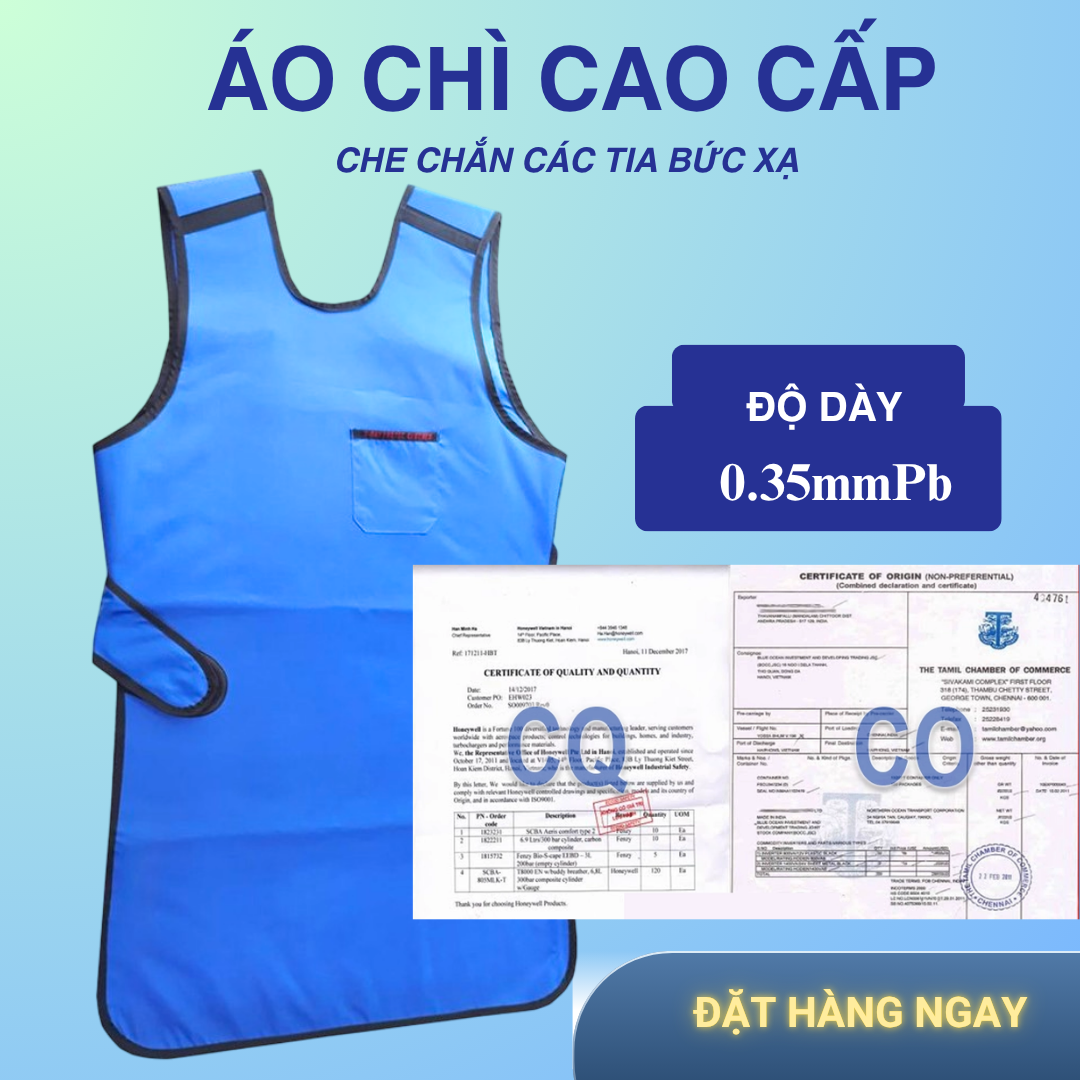 Combo đồ bảo hộ trong X-Quang chụp răng (áo chì+yếm chì+mũ chì+kính chì)