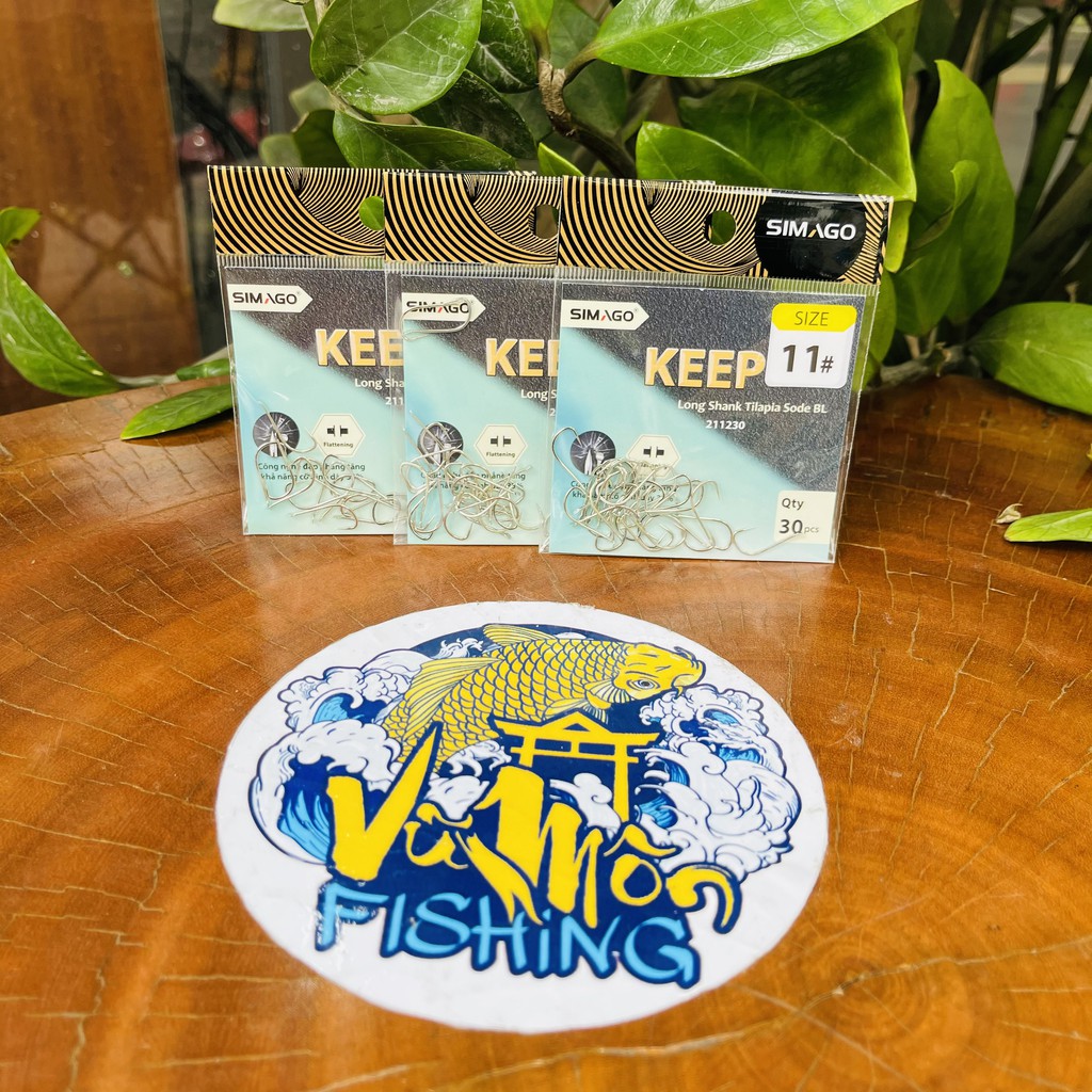 Lưỡi câu đài keep không ngạnh dáng rô simago- vũ môn fishing