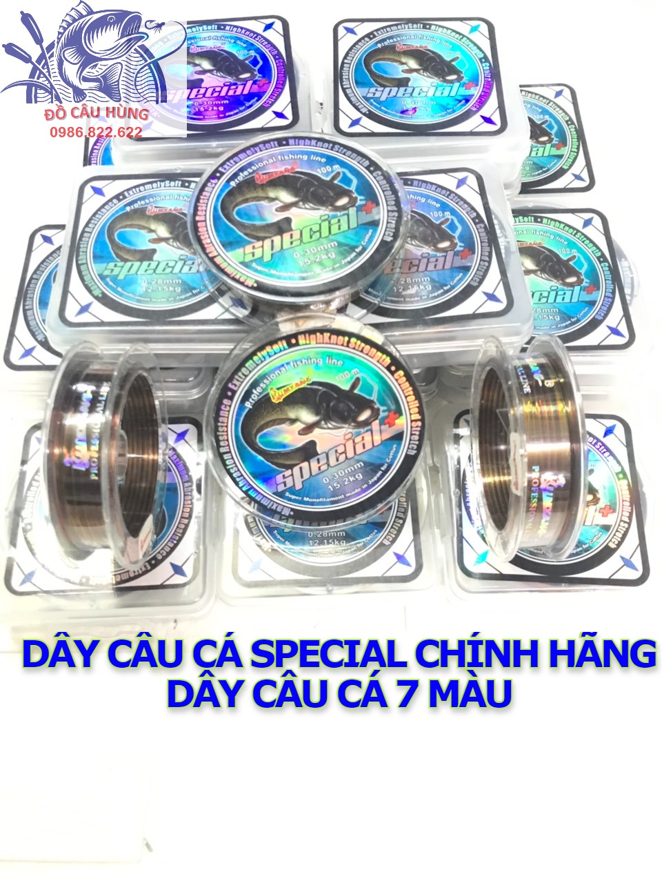 Dây cước câu cá 7 màu special có hộp đựng nhôm. cước câu cá xịn. cước câu cá chính hãng