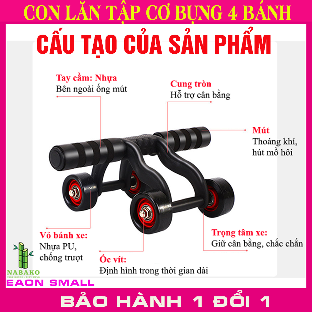 Con Lăn 4 Bánh, Cách Tập Con Lăn Tập Bụng 4 Bánh, Con Lăn 4 Bánh Tập Bụng, Con Lăn Tập Bụng 4 Bánh. [HÀNG ĐẸP- CHẮC CHẮN] DỄ DÀNG SỬ DỤNG, GIÚP GIẢM MỠ BỤNG LÀM SĂN CHẮC CÁC CƠ.-GIAO HÀN TOÀN QUỐC.