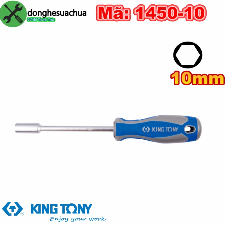 Cán vặn đầu tuýp 10mm kingtony 1450-10 dài 125mm cán cao su
