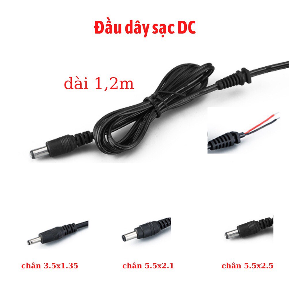 Dây sạc dc chân cắm 5.5x2.5 , 5.5x2.1 , 3.5x1.35