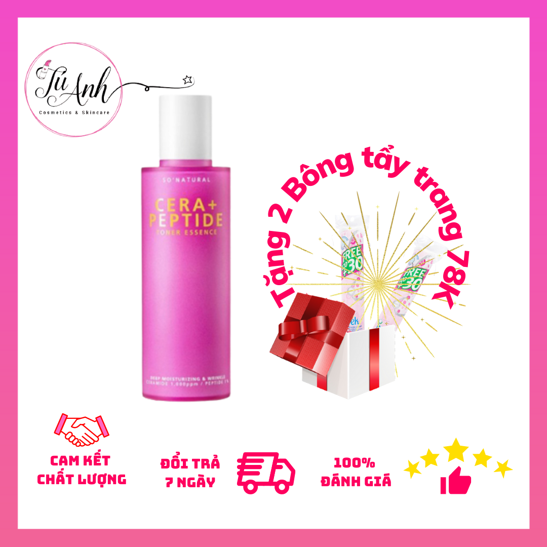 Toner Dưỡng Ẩm Se Khít Lỗ Chân Lông Cera + Peptide Essence So Natural Hàn Quốc