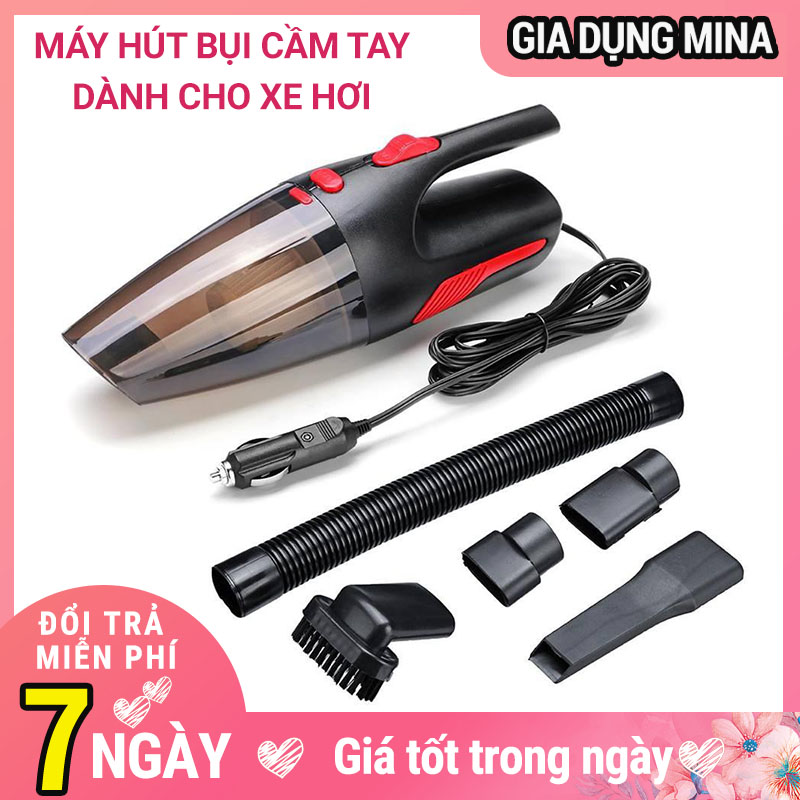 Máy hút bụi cầm tay có dây máy hút bụi mini trên ô tô xe hơi kèm 5 phụ kiện đầu hút