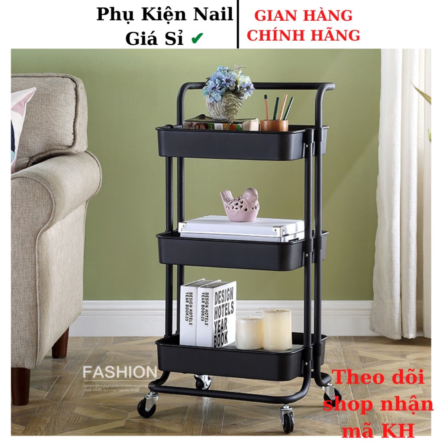 Xe đẩy spa chuyên dụng 3 Tầng Đa Năng - Kệ Để Đồ Trang Điểm - MLD35