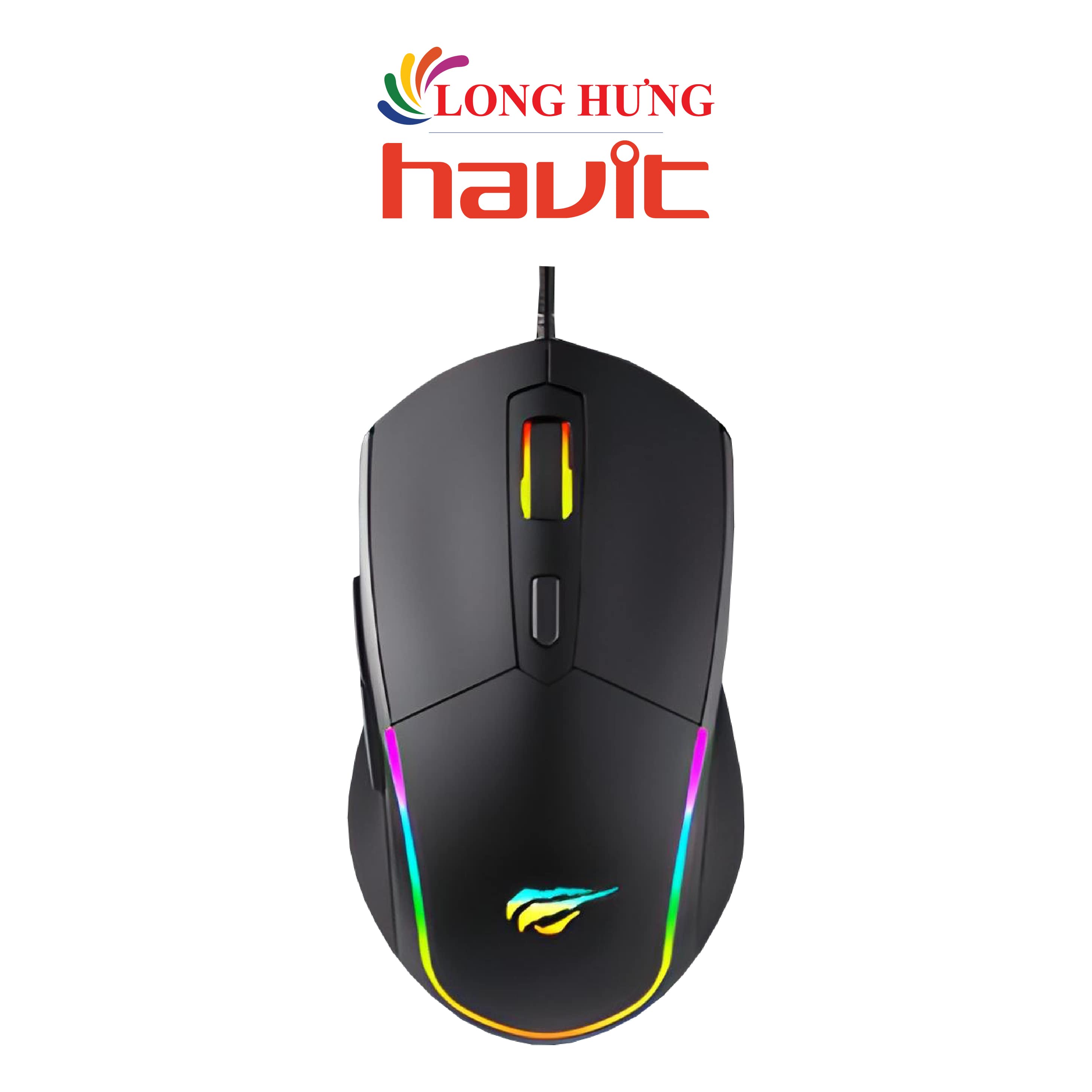 Chuột có dây gaming havit m79 - hàng chính hãng - dpi 1200 - 3600, led rgb nổi bật, thiết kế tinh tế