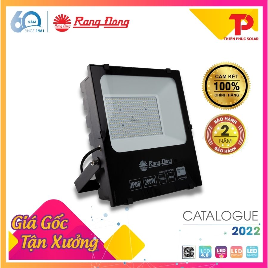 Đèn pha led ngoài trời 200w cao cấp rạng đông model: cp06/200w - giá gốc tận xưởng
