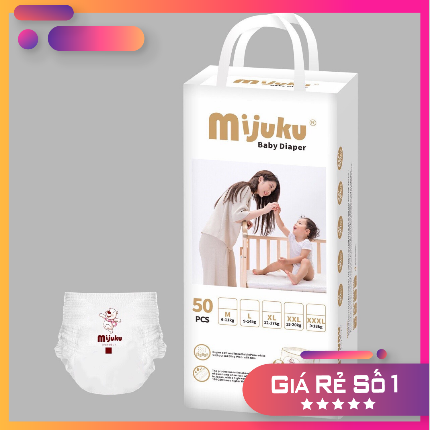 TÃ QUẦN MIJUKU 50 MIẾNG