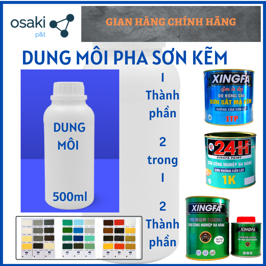 Dung môi pha sơn sắt mạ kẽm 1 thành phần, 2 trong 1 và 2 thành phần, Xăng thơm xăng nhật xăng PU - 5