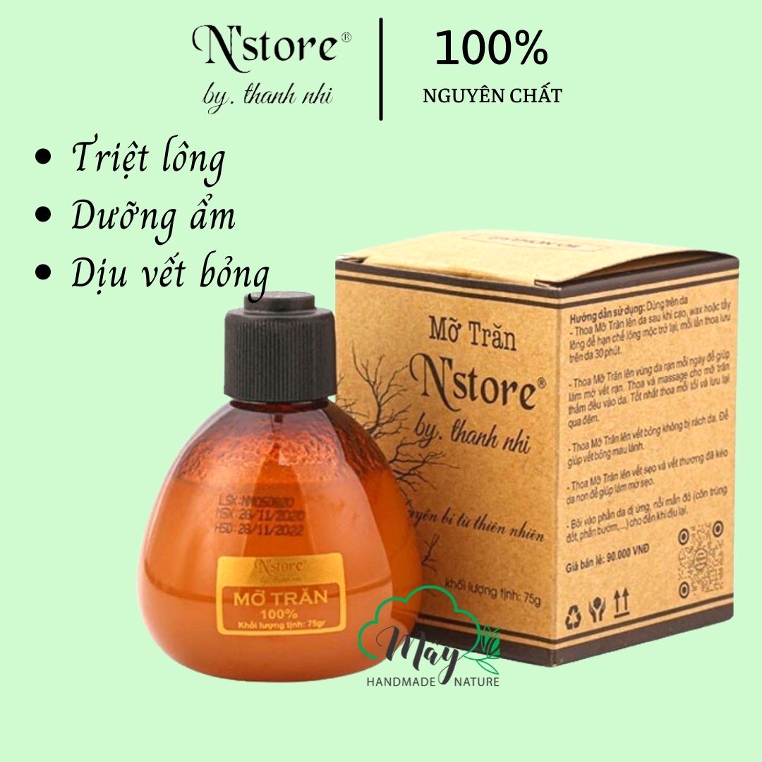 Mỡ trăn nguyên chất Nstore by Thanh Nhi Mỡ trăn triệt lông 75g