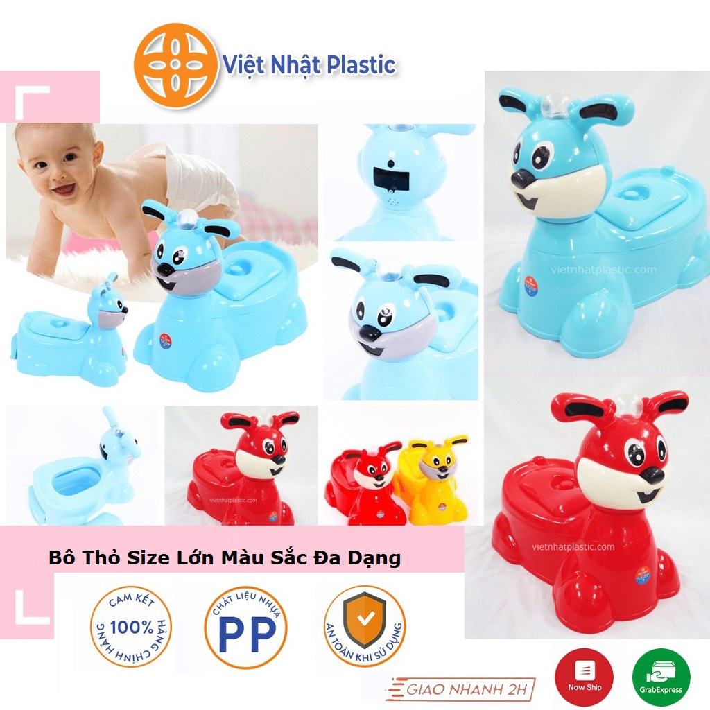Bô Vệ Sinh Cho Bé Thiết Kế Hình Thỏ Hoạt Hình - Có Hộp Phát Nhạc - Chất Liệu Nhựa Cao Cấp Việt Nhật An Toàn Tuyệt Đối Cho Trẻ - Dụng Cụ Vệ Sinh Tiện Lợi