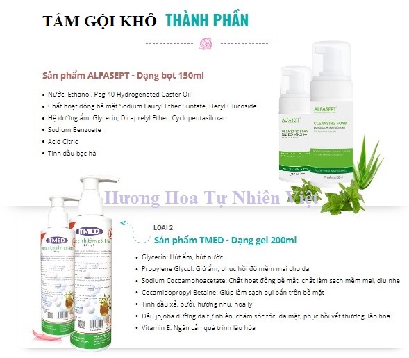 HHM Dung dịch TẮM GỘI KHÔ Cleansing Foam dạng BỌT 150ml (TẶNG 5 gang tay) + dạng GEL 200ml, cho mẹ bầu sau sinh, ốm nằm liệt, bệnh nhân, picnic, người già ốm đau bệnh tật