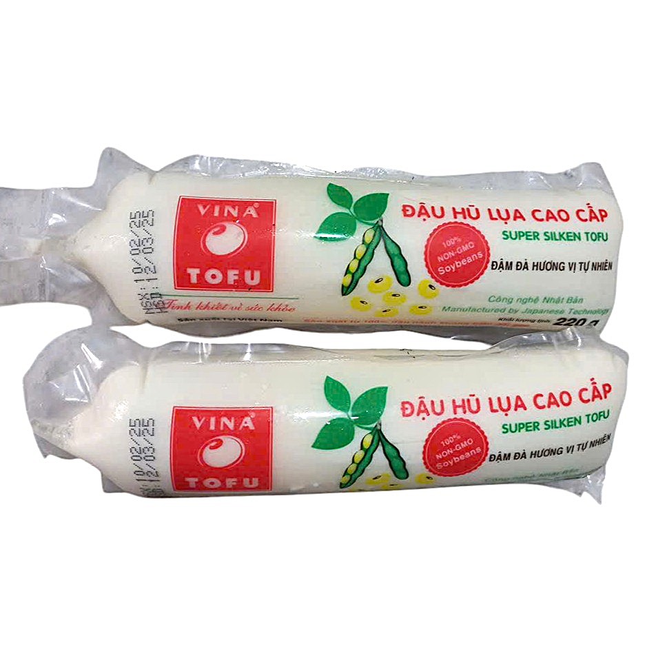 Đậu hũ lụa Vina cây 220g - Thực phẩm chay Thiện Tâm