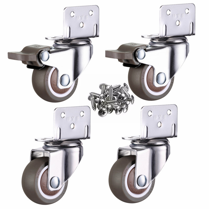 4Pcs Đồ Nội Thất Bánh Xe Bánh Xe Mềm Cao Su Xoay Caster Khá Con Lăn Bánh Xe Cho Xe Đẩy Em Bé Giường Cũi Bánh Xe Hộ Gia Đình Phụ Kiện