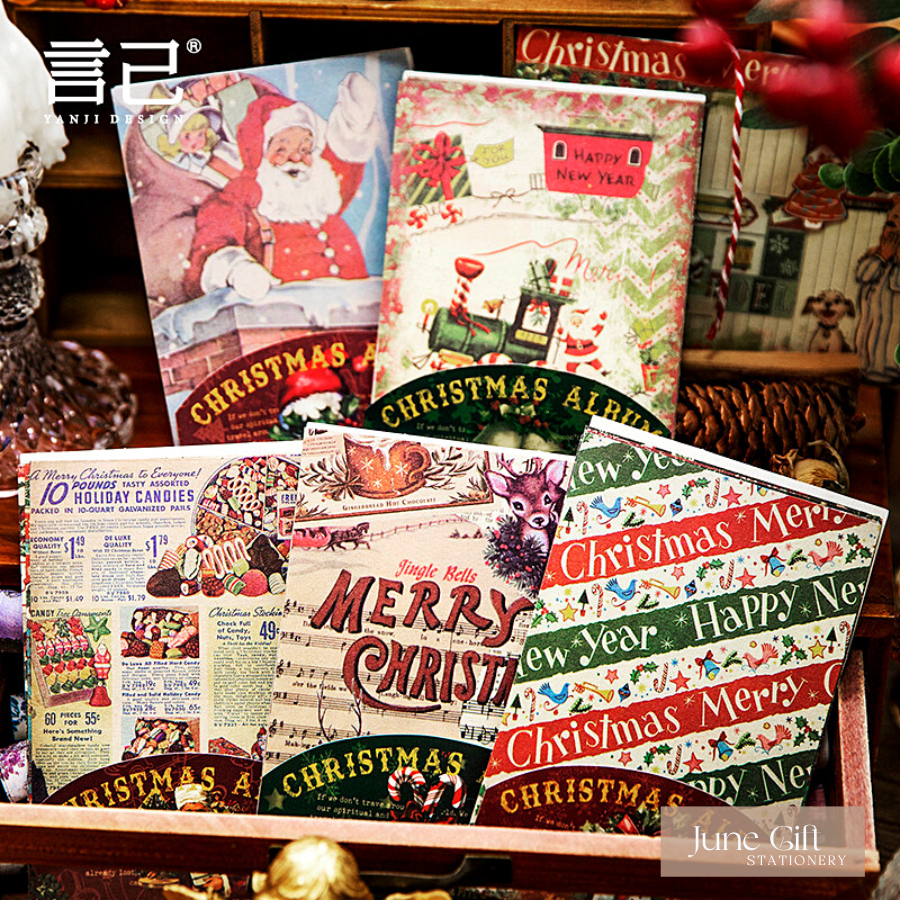 Set giấy nền Christmas album hoạ tiết giáng sinh, noel trang trí
