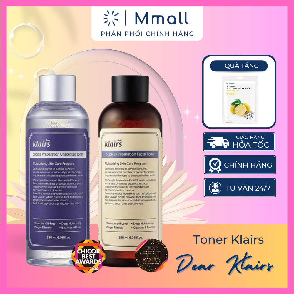 Toner Klairs nước hoa hồng Klairs cân bằng da 180ml