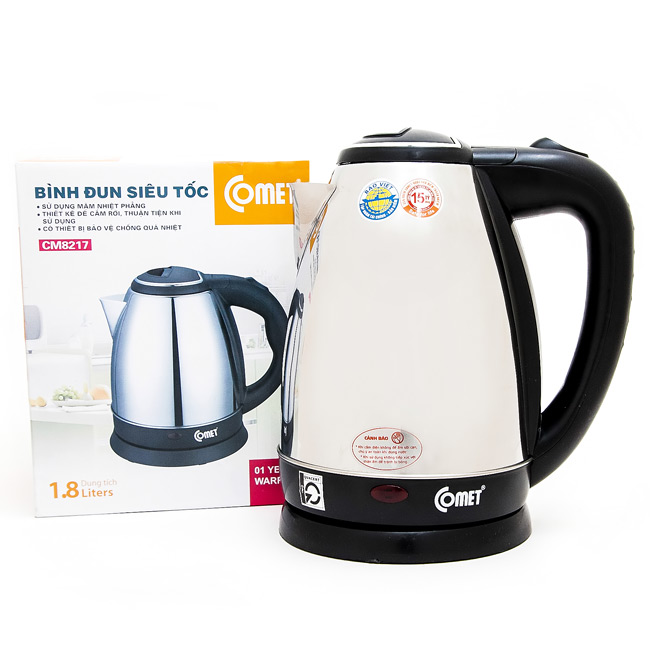Bình đun siêu tốc comet cm8217, ấm siêu tốc 1.8 lít comet cm8217,