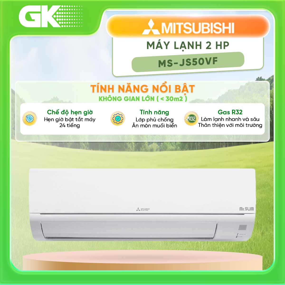 Máy lạnh mitsubishi electric 2.0 hp ms-js50vf - giao toàn quốc