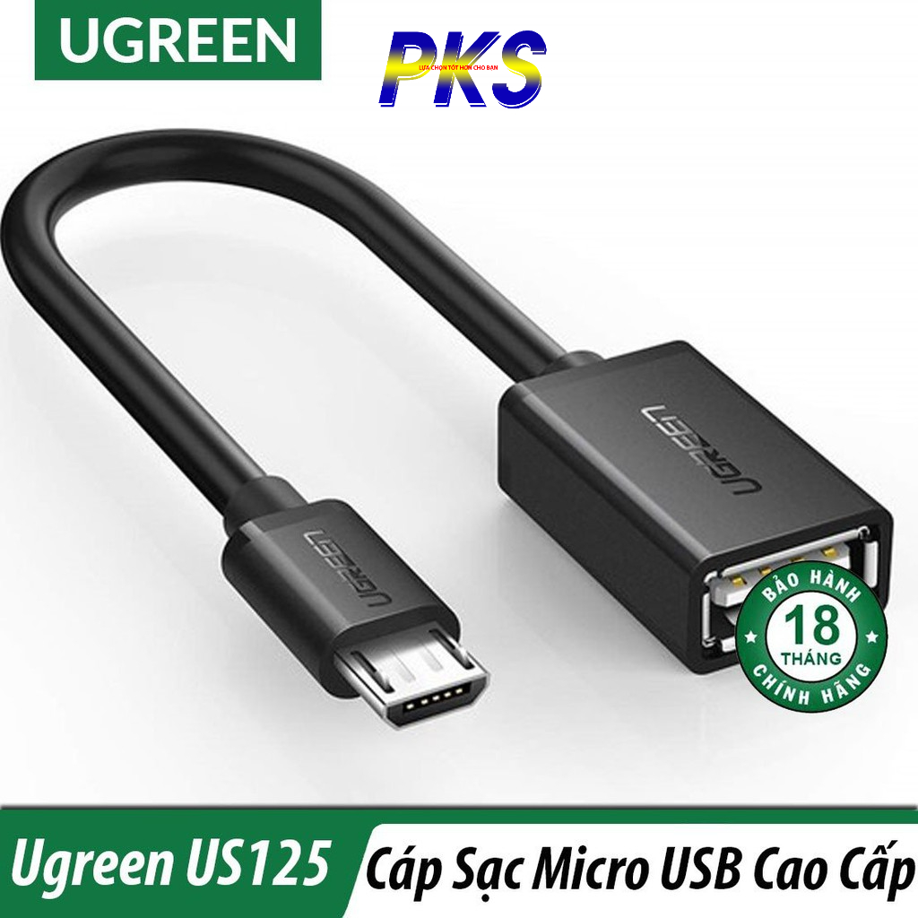 Dây micro usb 2.0 otg dạng tròn dài 12cm ugreen 10396