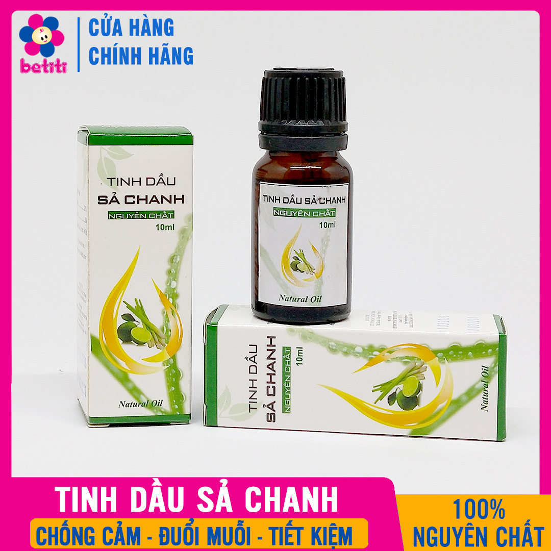 [Hoàn tiền 6%] Tinh Dầu Đuổi Muỗi Cho Bé Sả Chanh Nguyên Chất 10ml, Chống Cảm, Sốt, Ho - Tinh Dầu Thơm Phòng, Chanh Sả, Xả, Tinh Dau Sa Chanh, Dùng Cho Máy Khuếch Tán, Đèn Xông BETITI - tinh dau xa chanh