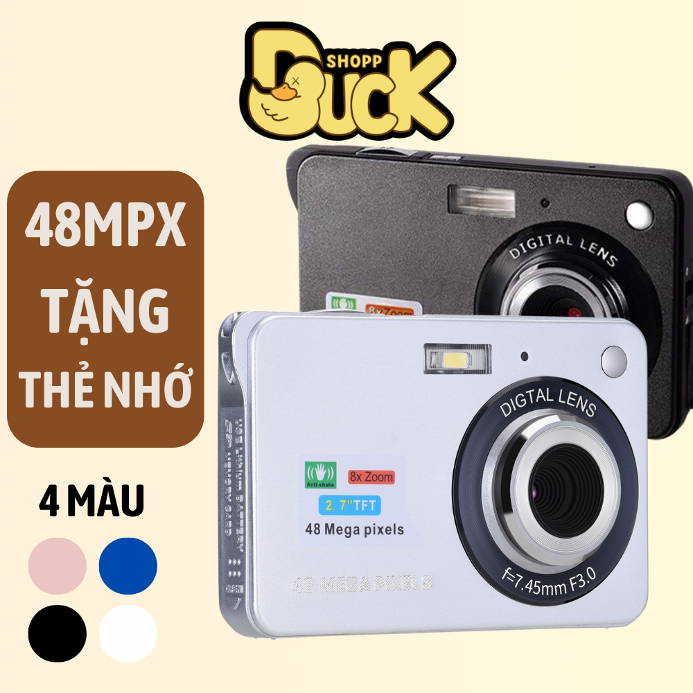 (Tặng thẻ nhớ ) Máy Ảnh Kĩ Thuật Số Chống Rung Màn Hình Lcd Tft 48mp 720p 8x Zoom Hd 2.7 Inch