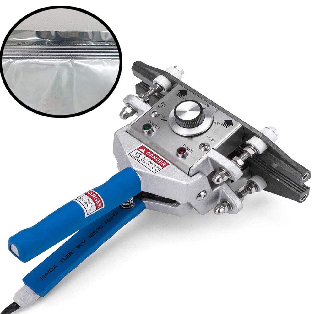 Máy kẹp miệng túi cầm tay FKR-200 Mép hàn lớn 200x10 - Máy hàn miệng túi giấy kraft, túi tráng bạc, túi 3 biên