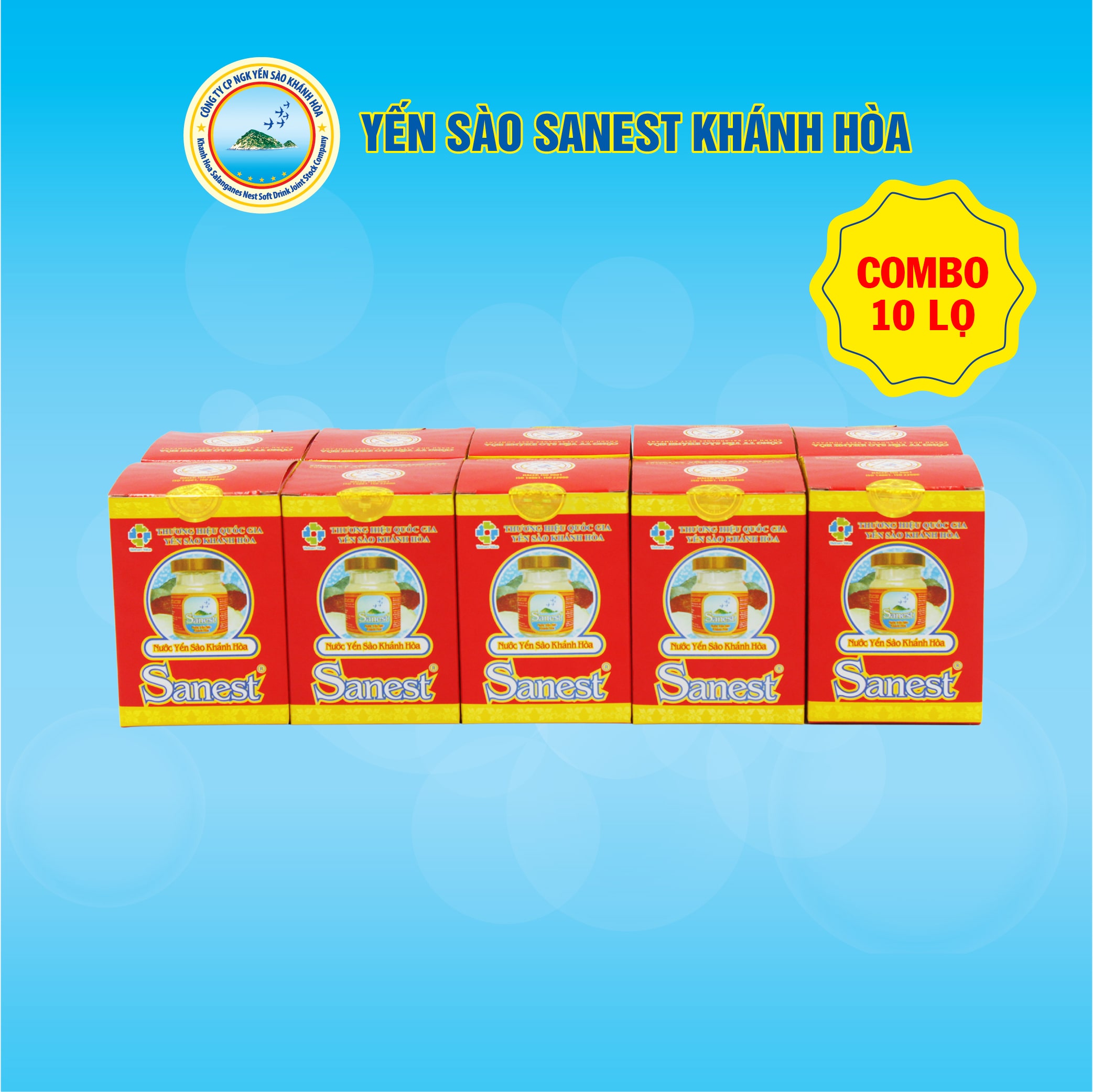 Nước Yến Sào Cao Cấp, Nước Yến sào Khánh Hòa Sanest lọ 70ml, 7.5% Yến Sào, Có đường.