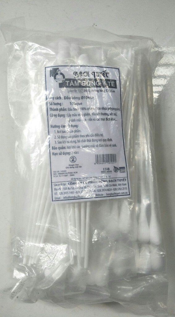 Tăm bông bông bạch tuyết phi 10 gói 100 que