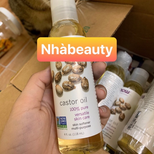 Dầu thầu dầu Now foods Castor oil nhập từ US 118ml