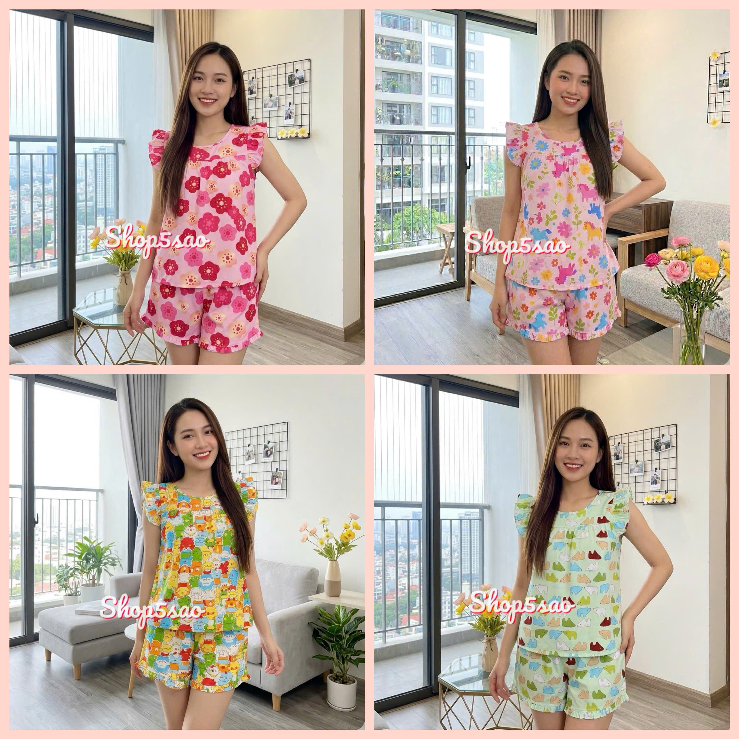 [HCM] Bộ lanh nữ, bộ tole đùi cánh tiên, chất tole 2 da loại 1 mềm mịn 43-75kg -SHOP5SAO
