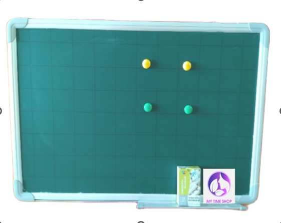 Bảng từ xanh Hàn quốc chính hãng viết phấn kẻ ô 5x5 cm 60 x 40 cm