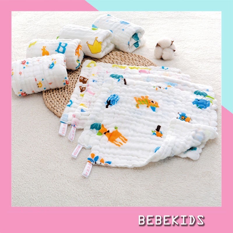 Khăn mặt cho bé , khăn sữa xô 6 lớp rửa mặt cho bé