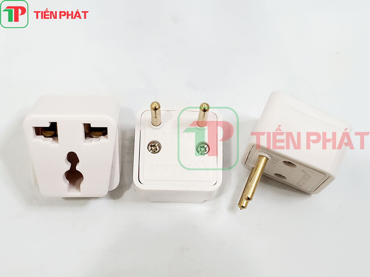 Ổ cắm chuyển đổi từ 3 chấu sang 2 chấu, phích cắm đa năng vinakip chuyển đổi 3 chấu thành 2 chấu