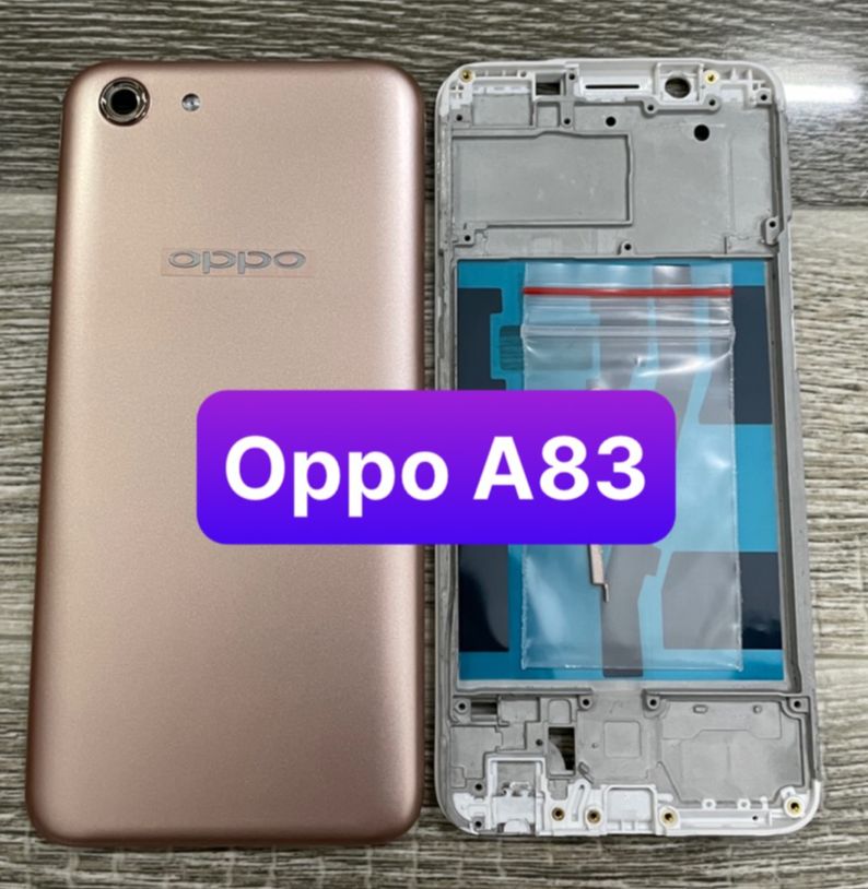 bộ xương vỏ oppo A83 (zin) kèm khay sim,phím,kính camera