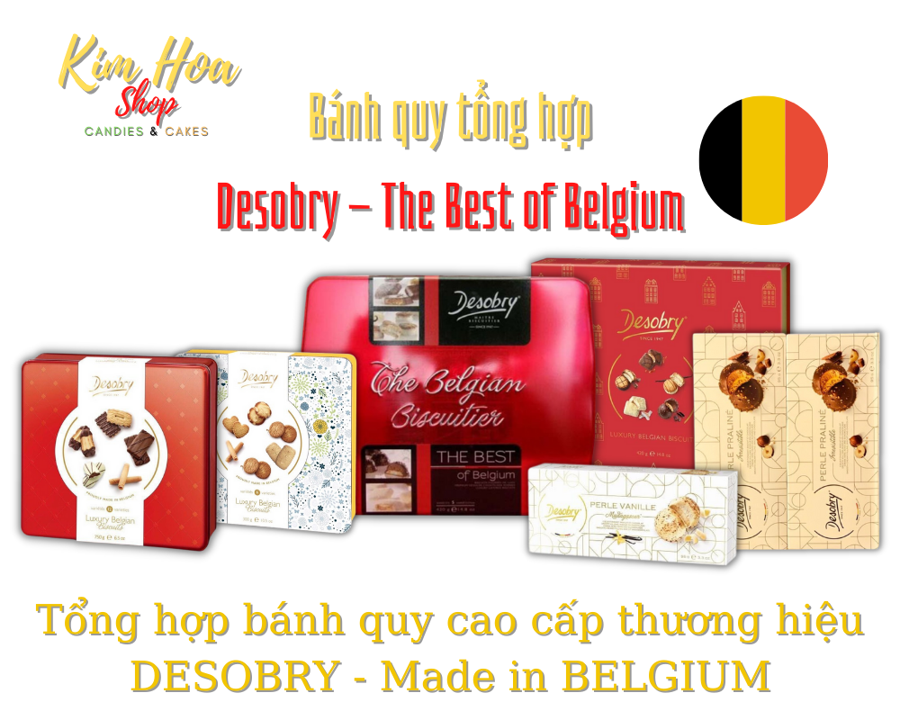 Bánh quy tổng hợp cao cấp thương hiệu desobry sang xịn mịn thích hợp làm quà biếu lễ tết nhập khẩu chính ngạch từ bỉ - made in belgium